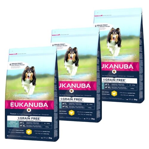 Karma dla psa EUKANUBA Adult Large Breeds Kurczak 3 x 3 kg