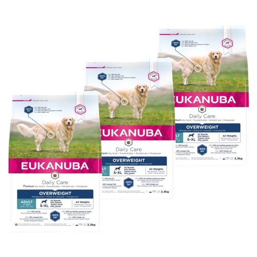 Karma dla psa EUKANUBA Daily Care Overweight Adult Breeds Kurczak 3 x 2.3 kg