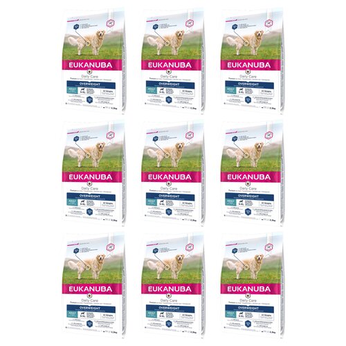 Karma dla psa EUKANUBA Daily Care Overweight Adult Breeds Kurczak 9 x 2.3 kg