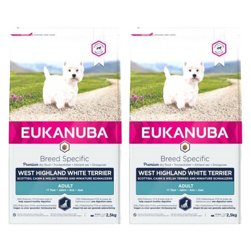 Karma dla psa EUKANUBA Adult Breed Specific West Highland White Terrier Kurczak z indykiem 2 x 2.5 kg