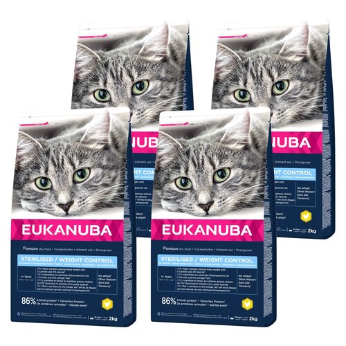 Karma dla kota EUKANUBA Sterilised/Weight Control Kurczak 4 x 2 kg