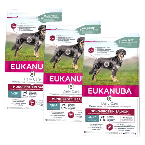 Karma dla psa EUKANUBA Adult Mono-Protein Łosoś 3 x 2.3 kg
