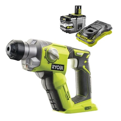 Młotowiertarka RYOBI R18SDS-0 + Akumulator RYOBI RC18150-190 9.0Ah 18V + Ładowarka