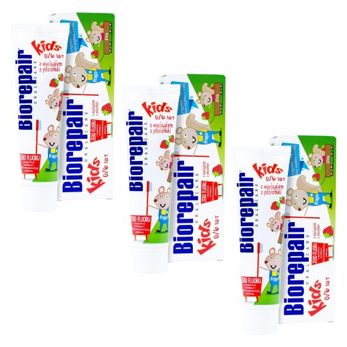 Pasta do zębów BIOREPAIR Junior Kids Poziomka 50 ml 3 szt.