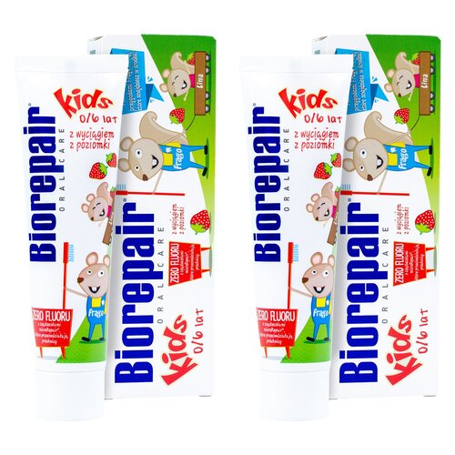 Pasta do zębów BIOREPAIR Junior Kids Poziomka 50 ml 2 szt.