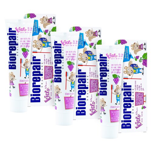 Pasta do zębów BIOREPAIR Junior Kids Winogrona 50 ml 3 szt.
