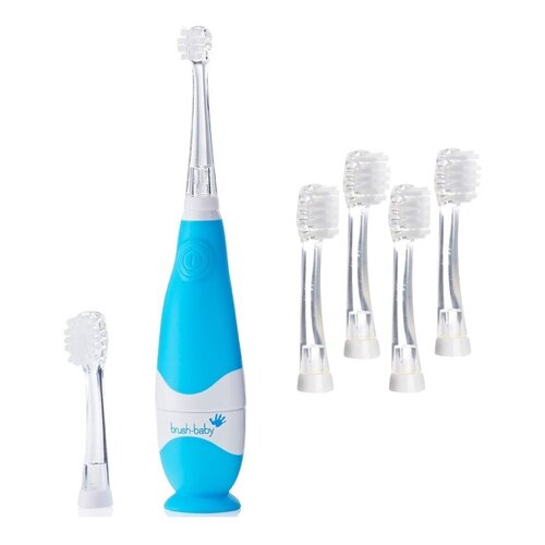 Szczoteczka soniczna BRUSH-BABY BabySonic Pro Niebieski + Końcówka szczoteczki BRUSH-BABY BabySonic 18 - 36 miesięcy (4 szt.)