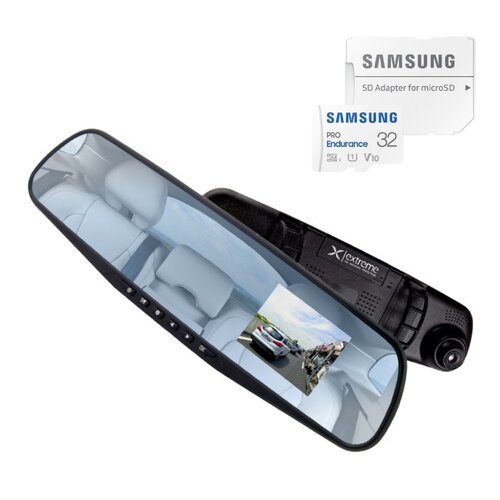 Wideorejestrator EXTREME Mirror XDR103 + Karta pamięci SAMSUNG Pro Endurance microSDHC 32GB + Adapter