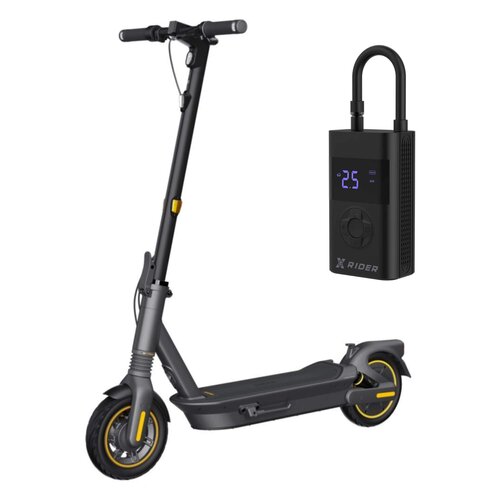Hulajnoga elektryczna SEGWAY Ninebot KickScooter Max G2 D 70km 450W 10" Amortyzacja Czarny + Pompka rowerowa XRIDER z funkcją powerbank XR00AP01