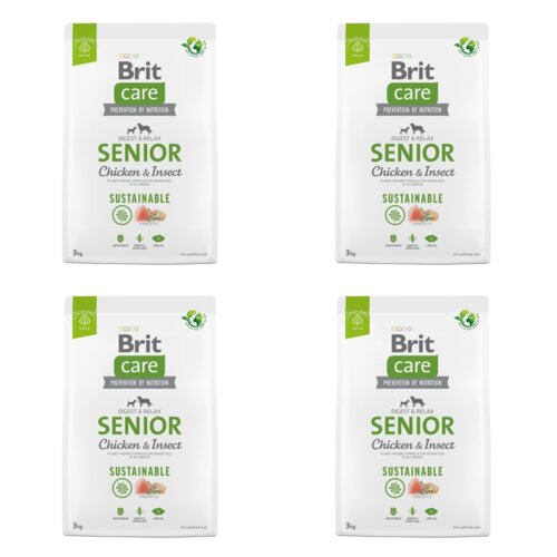 Karma dla psa BRIT Care Dog Sustainable Senior Kurczak i owady 4 x 3 kg