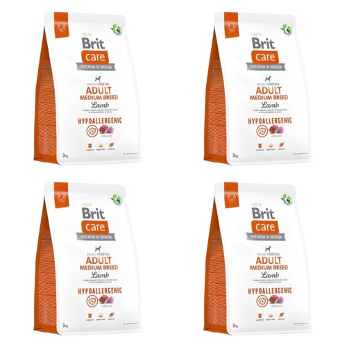 Karma dla psa BRIT Care Hypoallergenic Medium Jagnięcina z ryżem 4 x 3 kg
