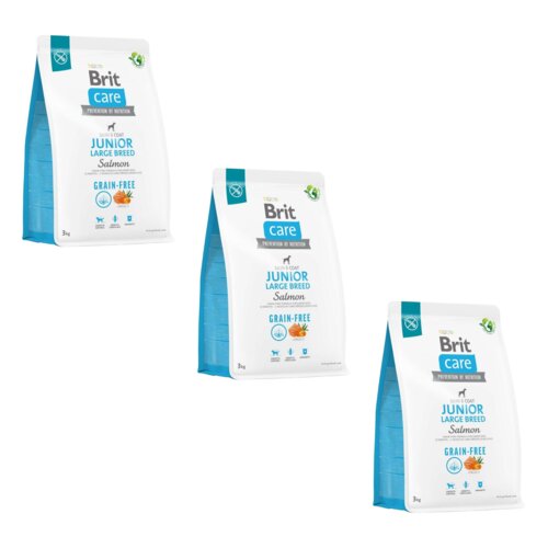 Karma dla psa BRIT Grain-Free Junior Large Łosoś 3 x 3 kg