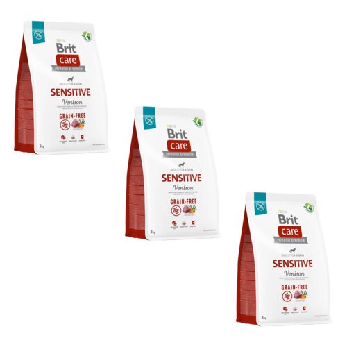 Karma dla psa BRIT Care Grain-free Sensitive Vension Dziczyzna 3 x 3 kg