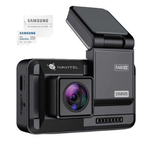Wideorejestrator NAVITEL R480 2K + Karta pamięci SAMSUNG Pro Endurance microSDXC 256GB + Adapter