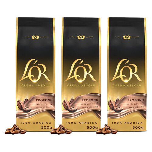 Kawa ziarnista L'OR Crema Absolu Profond 3 x 0.5 kg