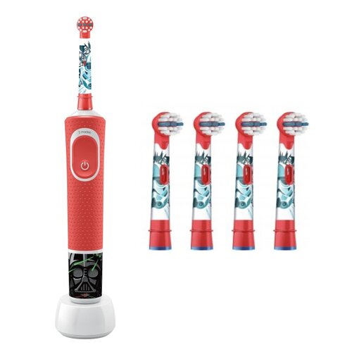 Szczoteczka rotacyjna ORAL-B Kids D100 Gwiezdne Wojny + Końcówka szczoteczki ORAL-B Kids Star Wars EB10S-4 (4 szt.)