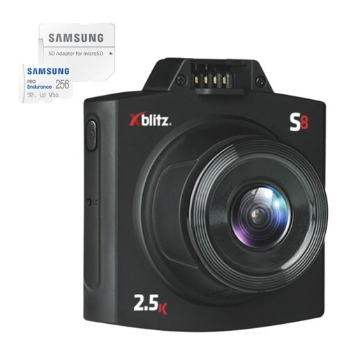 WIDEOREJESTRATOR XBLITZ S8 + Karta pamięci SAMSUNG Pro Endurance microSDXC 256GB + Adapter