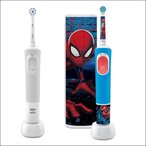 Szczoteczka rotacyjna ORAL-B Vitality 100 + pasta do zębów + Szczoteczka rotacyjna ORAL-B Kids Pro Spiderman + Etui