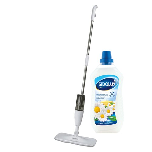 Mop DEERMA Water Spray + Płyn do mycia podłóg SIDOLUX Mydło Marsylskie 1000 ml
