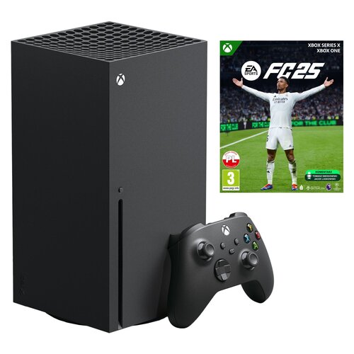 Konsola MICROSOFT XBOX Series X z napędem Blu-ray 4K UHD + EA SPORTS FC 25 Gra XBOX ONE (Kompatybilna z Xbox Series X)