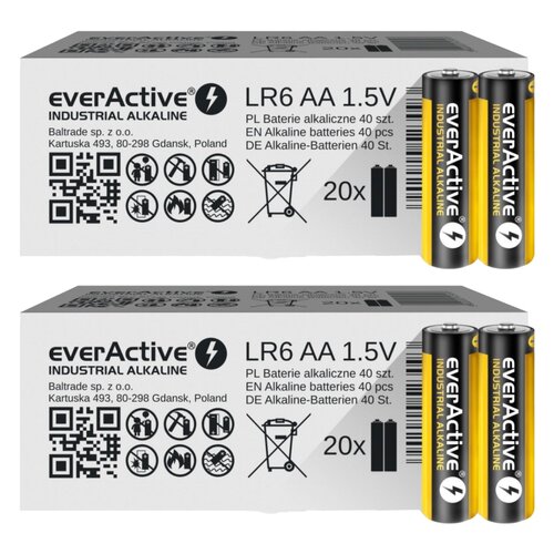 Baterie AA LR6 EVERACTIVE Industrial Alkaline (80 szt.)