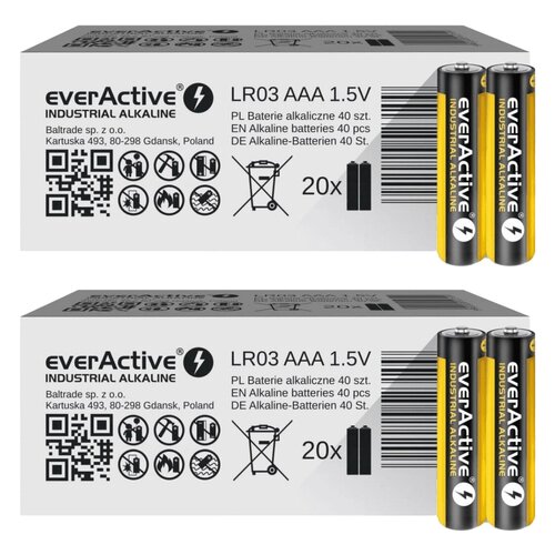 Baterie AAA LR3 EVERACTIVE Industrial Alkaline (80 szt.)