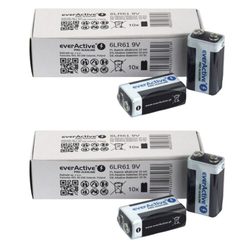 Baterie 6LR61 EVERACTIVE Pro Alkaline (20 szt.)