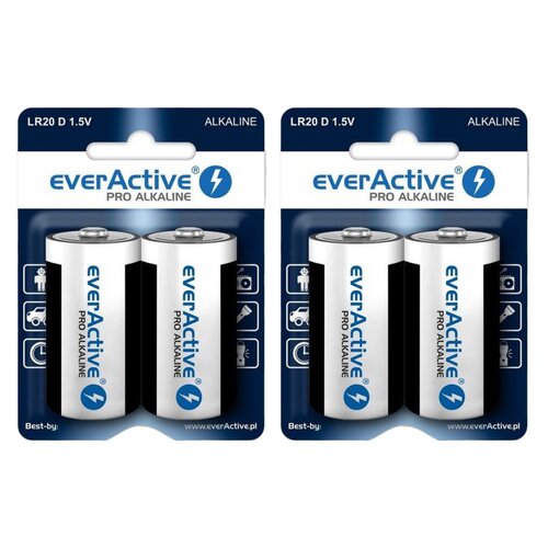 Baterie D LR20 EVERACTIVE Pro Alkaline (4 szt.)