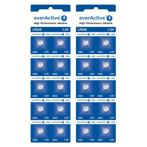 Baterie LR66 EVERACTIVE LR626 AG4 (20 szt.)
