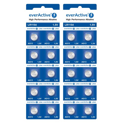 Baterie LR44 AG13 EVERACTIVE High Performance Alkaline LR1154 (20 szt.)