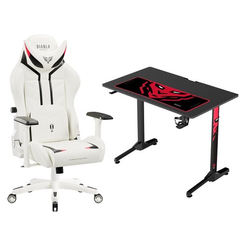 Biurko DIABLO CHAIRS X-MATE 1000 + Fotel DIABLO CHAIRS X-Ray (L) Biało-czarny
