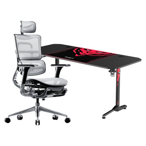 Biurko DIABLO CHAIRSX-MATE 1600 + Fotel DIABLO CHAIRS V-Master Czarno-biały