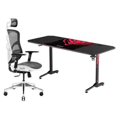 Biurko DIABLO CHAIRSX-MATE 1600 + Fotel DIABLO CHAIRS V-Basic Biało-czarny
