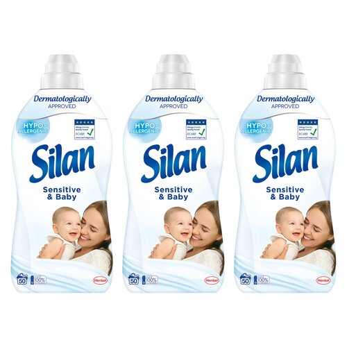 Płyn do płukania SILAN Sensitive and Baby 3 x 1100 ml