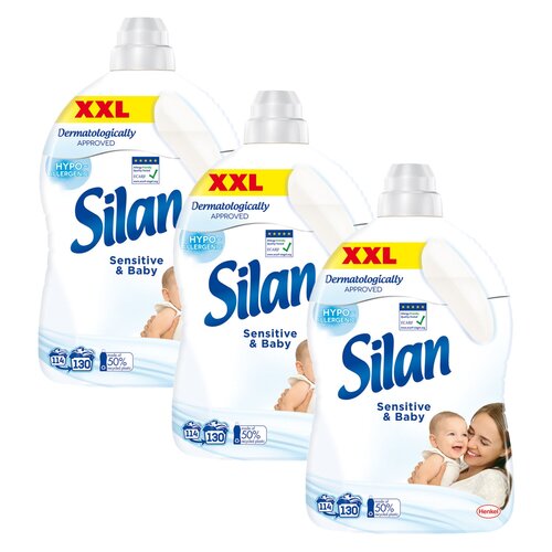 Płyn do płukania SILAN Sensitive and Baby 3 x 2860 ml