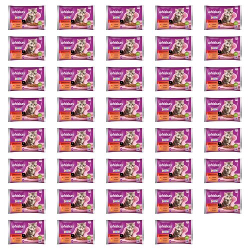 Karma dla kota WHISKAS Junior Klasyczne posiłki Wołowina z kurczakiem (156 x 85 g)