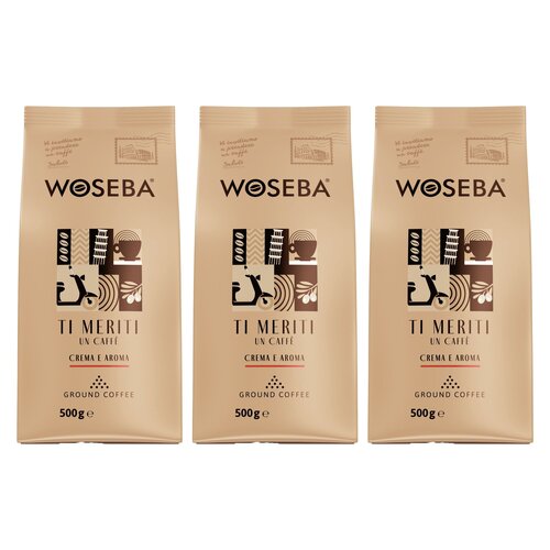 Kawa mielona WOSEBA Ti Meriti Un Caffe Crema e Aroma 3 x 0.5 kg