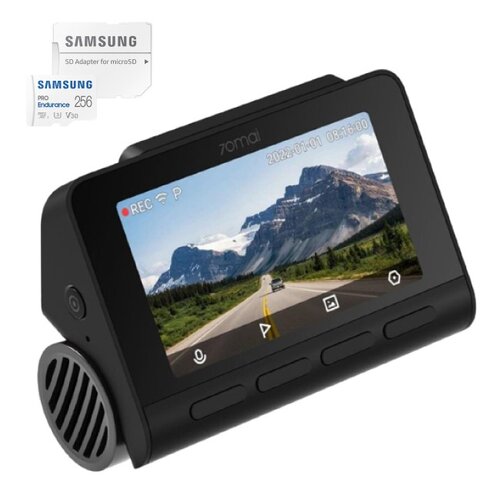 Wideorejestrator 70MAI 4K A810 HDR + Karta pamięci SAMSUNG Pro Endurance microSDXC 256GB + Adapter