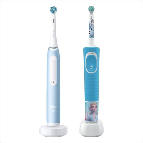 Szczoteczka magnetyczna ORAL-B iO 3 Niebieski + Szczoteczka rotacyjna ORAL-B Kids 3+ Kraina Lodu