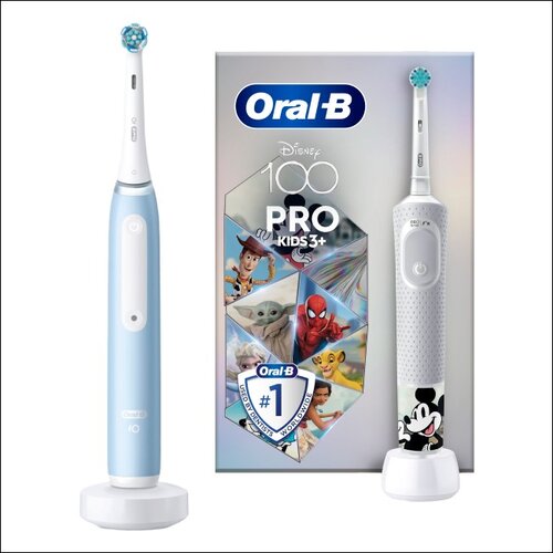 Szczoteczka magnetyczna ORAL-B iO 3 Niebieski + Szczoteczka rotacyjna ORAL-B Kids Pro Kraina Lodu + Etui