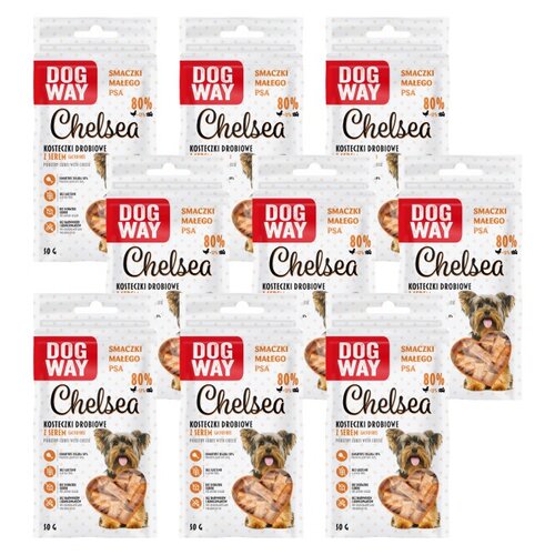 Przysmak dla psa DOGWAY Chelsea Kosteczki drobiowe z serem 9 x 50 g