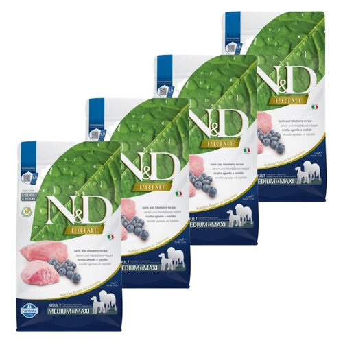 Karma dla psa FARMINA N&D Prime Jagnięcina z borówką Medium & Maxi 4 x 2.5 kg