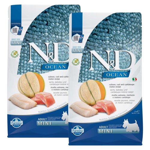 Karma dla psa FARMINA N&D Ocean Adult Mini Łosoś z dorszem i melonem 2 x 2.5 kg