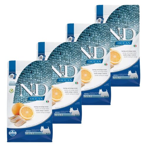 Karma dla psa FARMINA N&D Ocean Adult Mini Śledź i pomarańcza 4 x 2.5 kg