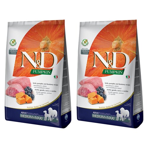 Karma dla psa FARMINA N&D Jagnięcina z dynią i borówką 2 x 2.5 kg