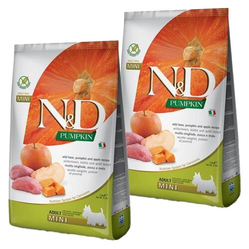 Karma dla psa FARMINA N&D Dzik z dynią i jabłkiem Adult Mini 2 x 2.5 kg