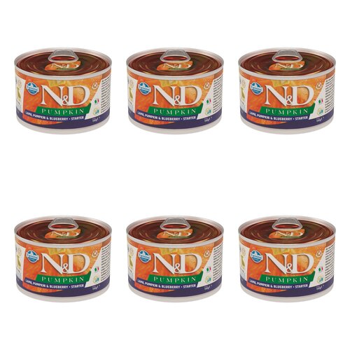 Karma dla psa FARMINA N&D Pumpkin Jagnięcina z dynią i borówką Starter 6 x 140 g