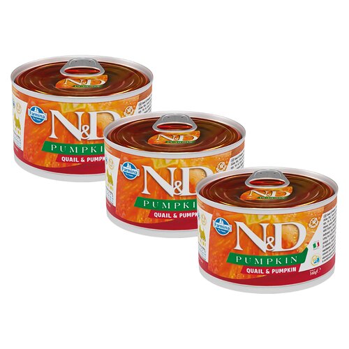 Karma dla psa FARMINA N&D Pumpkin Przepiórka z dynią 3 x 140 g