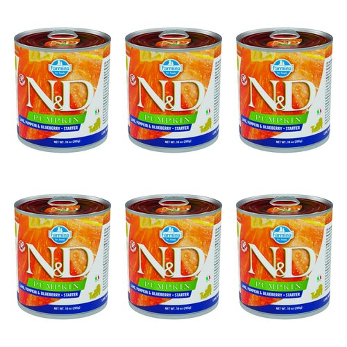 Karma dla psa FARMINA N&D Pumpkin Jagnięcina z dynią i borówką Starter 6 x 285 g