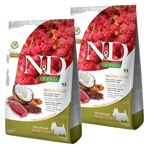 Karma dla psa FARMINA N&D Quinoa Kaczka z kokosem i kurkumą 2 x 2.5 kg